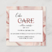 Roze esthetische Cake Square Visitekaartje (Achterkant)