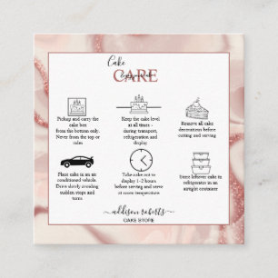 Roze esthetische Cake Square Visitekaartje
