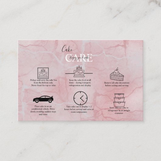Roze esthetische Cake Square Visitekaartje (Voorkant)