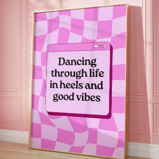 Roze Esthetische Citaat Meisjesachtige Muur Kunst Poster