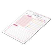 Roze esthetische dagelijkse planner notitieblok (Schuin)