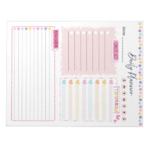 Roze esthetische dagelijkse planner notitieblok