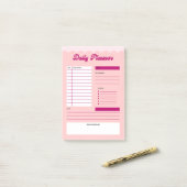 Roze esthetische dagelijkse planner Post-it® notit Notes (Op bureau)