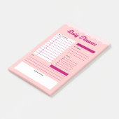 Roze esthetische dagelijkse planner Post-it® notit Notes (Schuin)