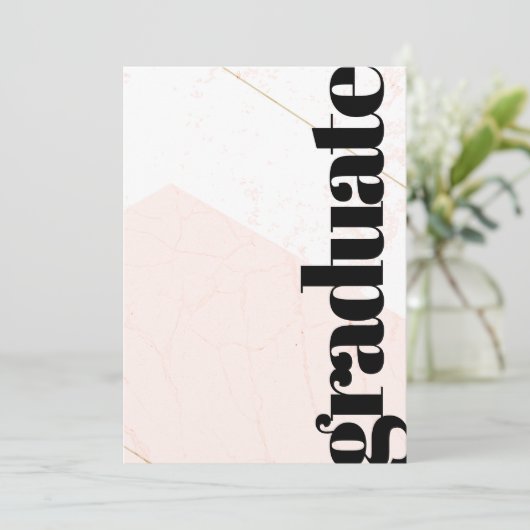 Roze esthetische foto afstudeeraankondiging kaart (Staand voorkant)