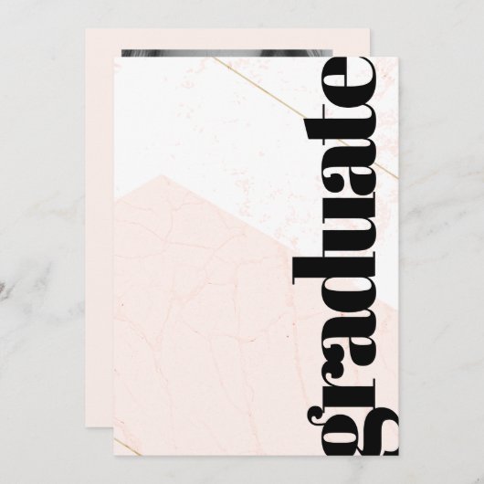 Roze esthetische foto afstudeeraankondiging kaart (Voorkant / Achterkant)