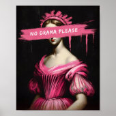 Roze Esthetische Grappige Drama Queen Wall Art Pos Poster (Voorkant)