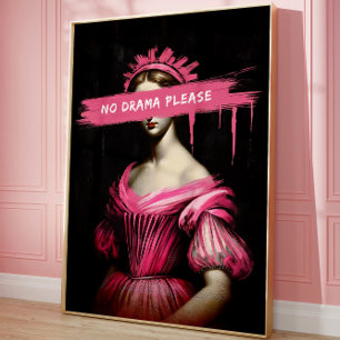 Roze Esthetische Grappige Drama Queen Wall Art Pos Poster