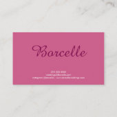 Roze Esthetische Identiteit Wedding Planner Visitekaartje (Achterkant)
