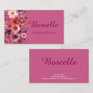 Roze Esthetische Identiteit Wedding Planner Visitekaartje