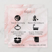 Roze esthetische juwelenzorg bedankkaart (Voorkant / Achterkant)