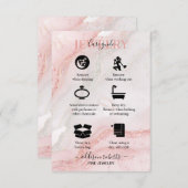 Roze esthetische juwelenzorg bedankkaart (Voorkant / Achterkant)