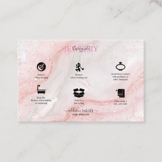 Roze esthetische juwelier Care Square Visitekaartj Visitekaartje (Voorkant)