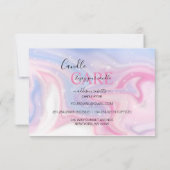 Roze esthetische kaarszorg bedankkaart (Achterkant)