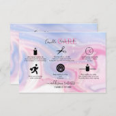 Roze esthetische kaarszorg bedankkaart (Voorkant / Achterkant)