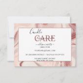 Roze esthetische kaarszorg bedankkaart (Achterkant)