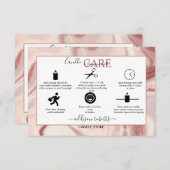 Roze esthetische kaarszorg bedankkaart (Voorkant / Achterkant)