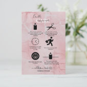 Roze esthetische kaarszorg bedankkaart (Staand voorkant)