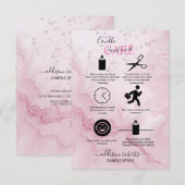 Roze esthetische kaarszorg bedankkaart (Voorkant / Achterkant)