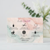 Roze esthetische kaarszorg bedankkaart (Staand voorkant)