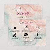 Roze esthetische kaarszorg bedankkaart (Voorkant / Achterkant)