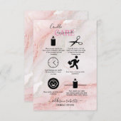 Roze esthetische kaarszorg bedankkaart (Voorkant / Achterkant)