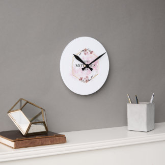 Roze esthetische Moederdag Ronde Klok