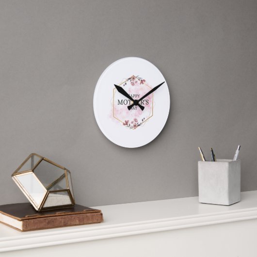 Roze esthetische Moederdag Ronde Klok (Kantoor)