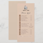 Roze Esthetische Neutrale Schoonheid Salon prijsli (Voorkant / Achterkant)