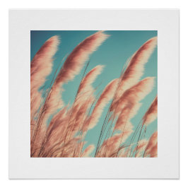 Roze esthetische pampa's perfect poster