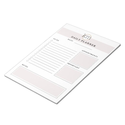 Roze Esthetische Professionele Planner Sjabloon Notitieblok (Schuin)