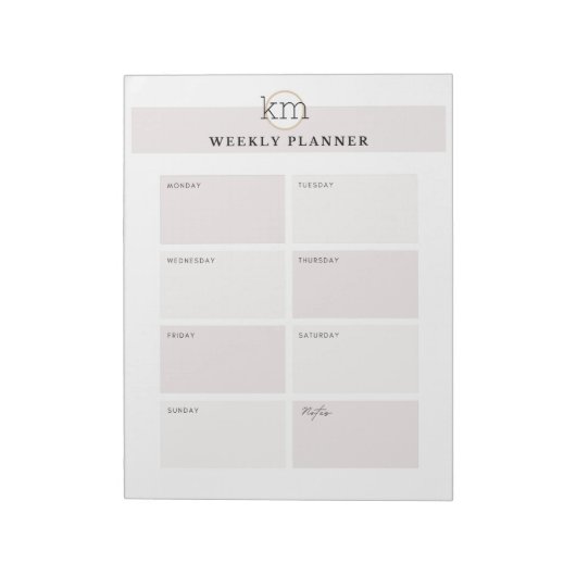 Roze Esthetische Professionele Weekplanner Notitieblok (Linkerzijde)