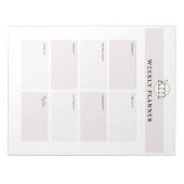 Roze Esthetische Professionele Weekplanner Notitieblok (Voorkant)