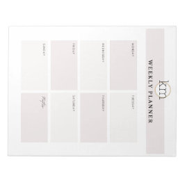 Roze Esthetische Professionele Weekplanner Notitieblok