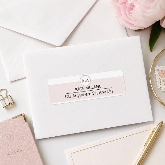 roze esthetische professionele zaken etiket