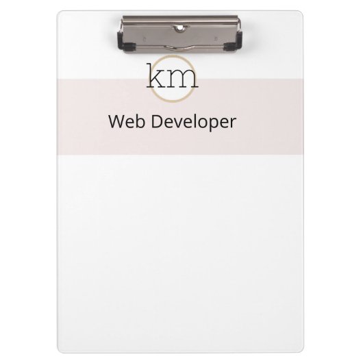 Roze Esthetische Professionele Zaken Klembord (Voorkant)