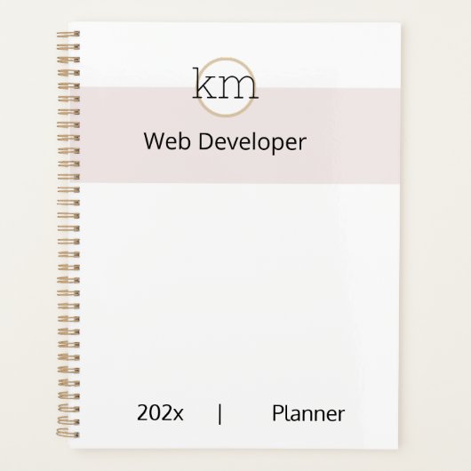 Roze Esthetische Professionele Zaken Planner (Voorkant)