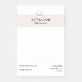 Roze Esthetische Professionele Zaken Post-it® Notes (Voorkant)