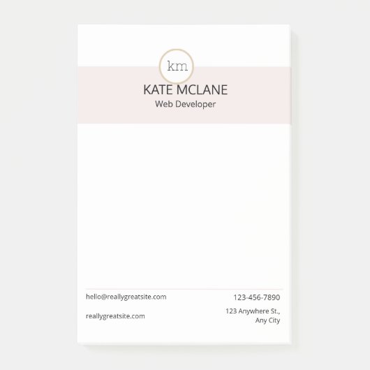 Roze Esthetische Professionele Zaken Post-it® Notes (Voorkant)