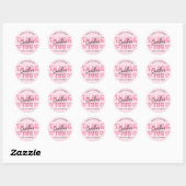 Roze Esthetische Retro Groovy Dank u Business Ronde Sticker (Vel)