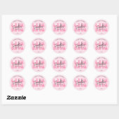Roze esthetische retroflectie - wiskundewissers Sh Ronde Sticker (Vel)