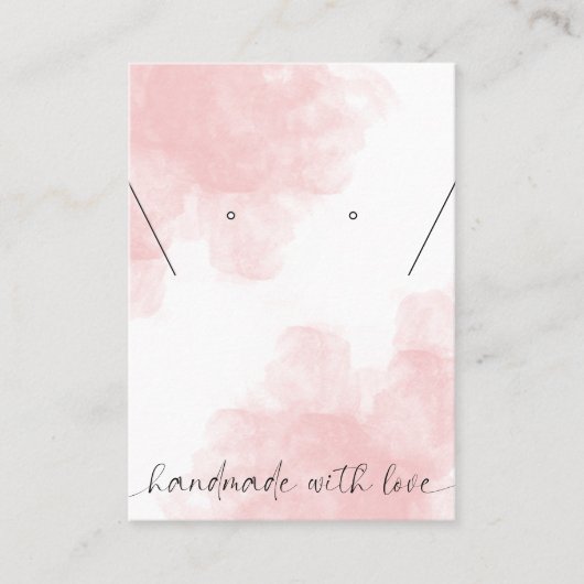 Roze esthetische Waterverf Logo juwelenvertoning Visitekaartje (Voorkant)