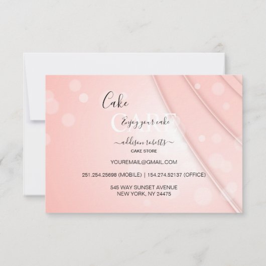 Roze esthetische zorg bedankkaart (Achterkant)