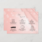 Roze esthetische zorg bedankkaart (Voorkant / Achterkant)