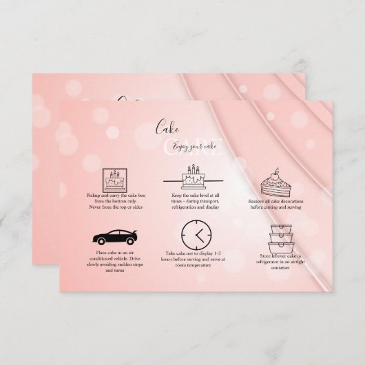 Roze esthetische zorg bedankkaart (Voorkant / Achterkant)