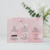 Roze esthetische zorg bedankkaart (Staand voorkant)