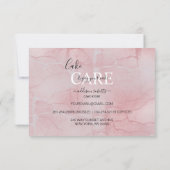 Roze esthetische zorg bedankkaart (Achterkant)