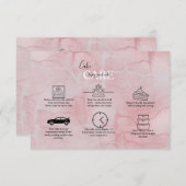 Roze esthetische zorg bedankkaart (Voorkant / Achterkant)