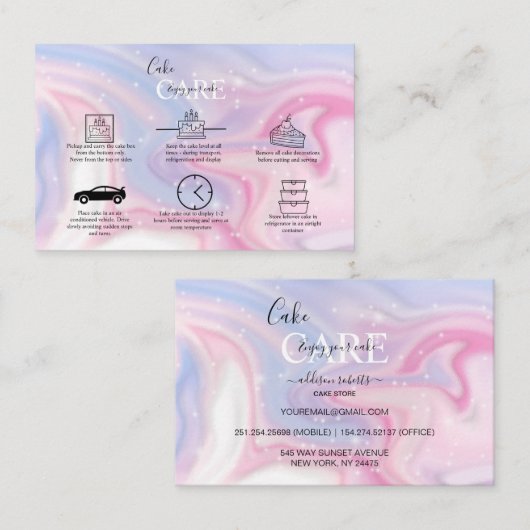 Roze esthetische zorg visitekaartje (Voorkant / Achterkant)