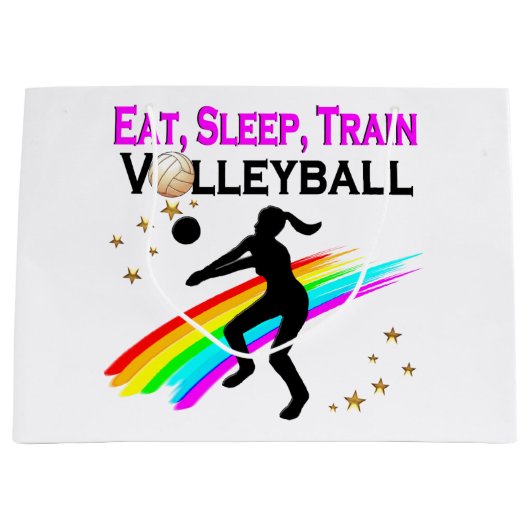 ROZE ETEN, SLAPEN, VOLLEYBAL TRAINEN LARGE CADEAUTASJE (Voorkant)